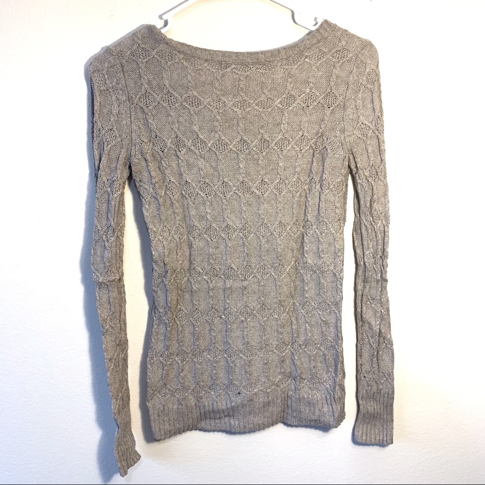 AE🦅 Argyle Ribbed Tan Sweater - Picture 4 of 5